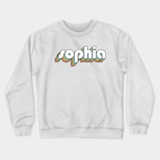 Sophia - Retro Rainbow Typography Faded Style Crewneck Sweatshirt